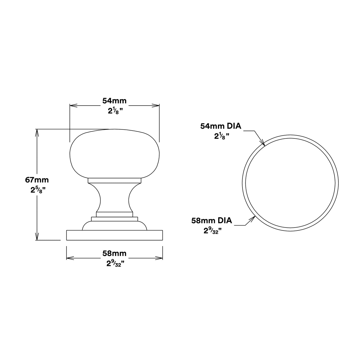 Iver Cambridge Door Knob on Round Rose Entrance Kit Key/Thumb - Available in Various Finishes