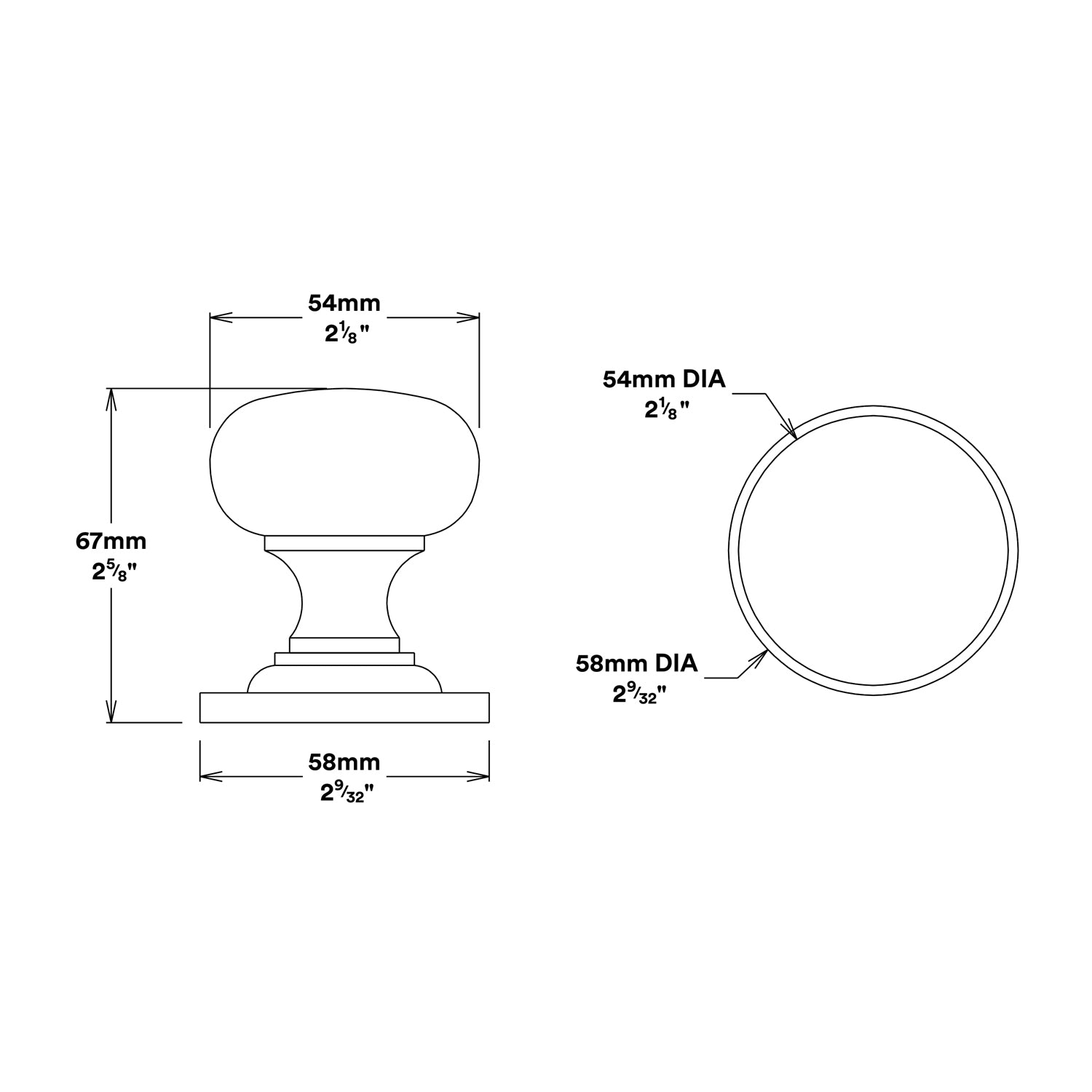 Iver Cambridge Door Knob on Round Rose Entrance Kit Key/Thumb - Available in Various Finishes