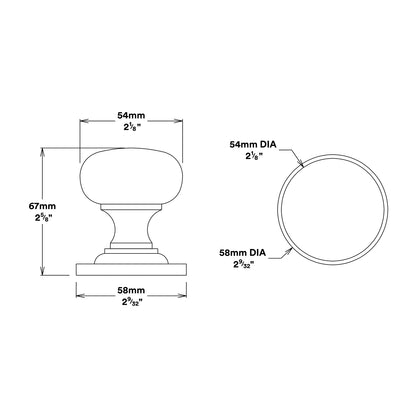 Iver Cambridge Door Knob on Round Rose Entrance Kit Key/Thumb - Available in Various Finishes