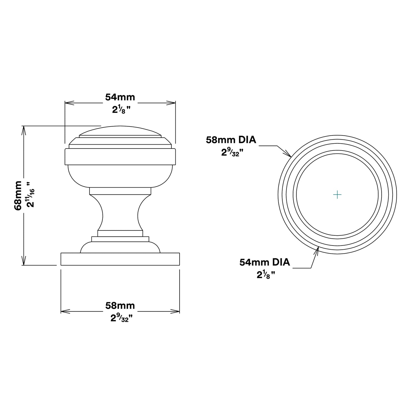 Iver Paddington Door Knob on Round Rose Entrance Kit Key/Key - Available in Various Finishes