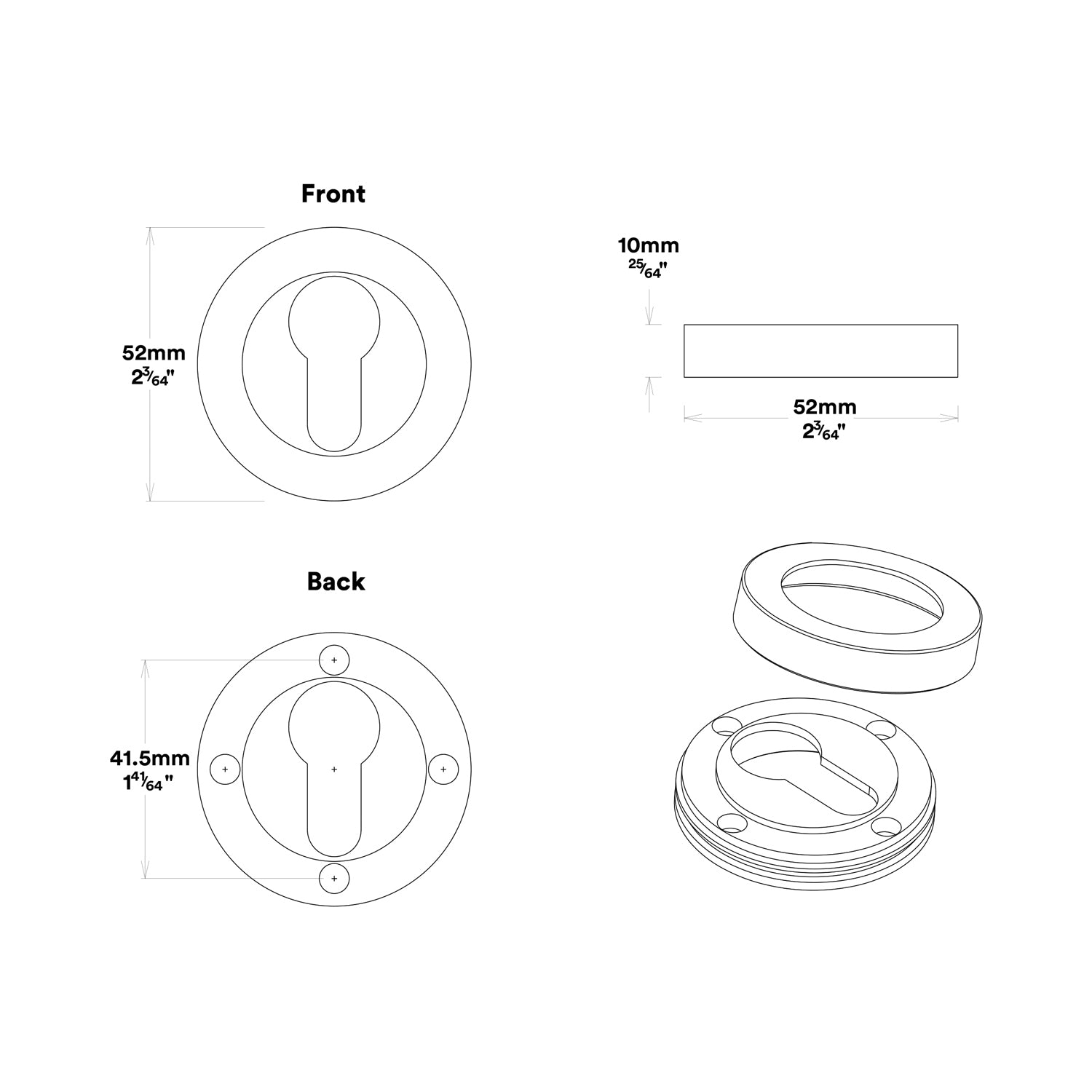 Iver Paddington Door Knob on Round Rose Entrance Kit Key/Key - Available in Various Finishes
