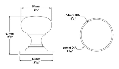 Iver Cambridge Door Knob on Round Rose Privacy Kit - Available in Various Finishes
