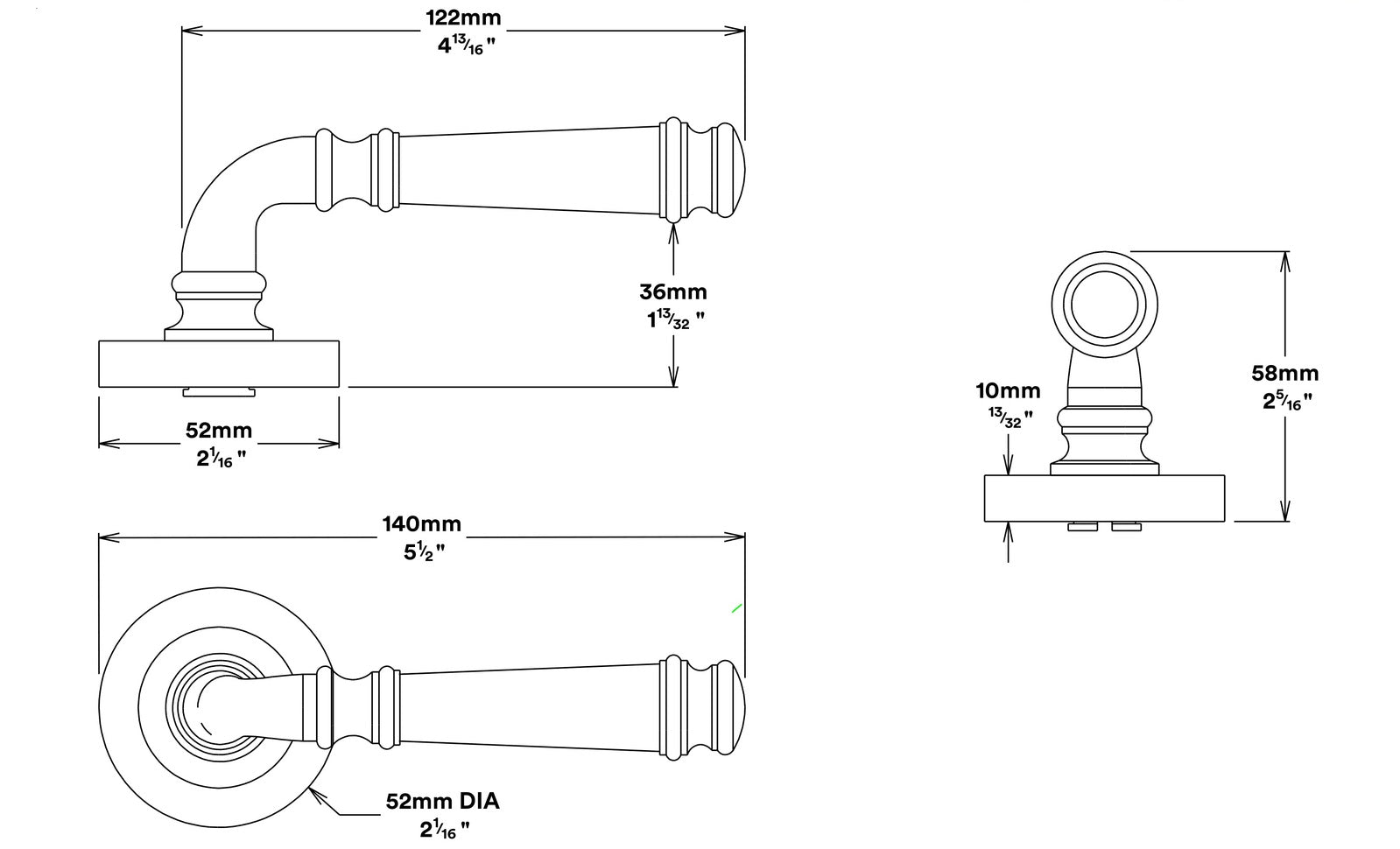 Iver Verona Door Lever Handle on Round Rose Privacy Kit - Available in Various Finishes
