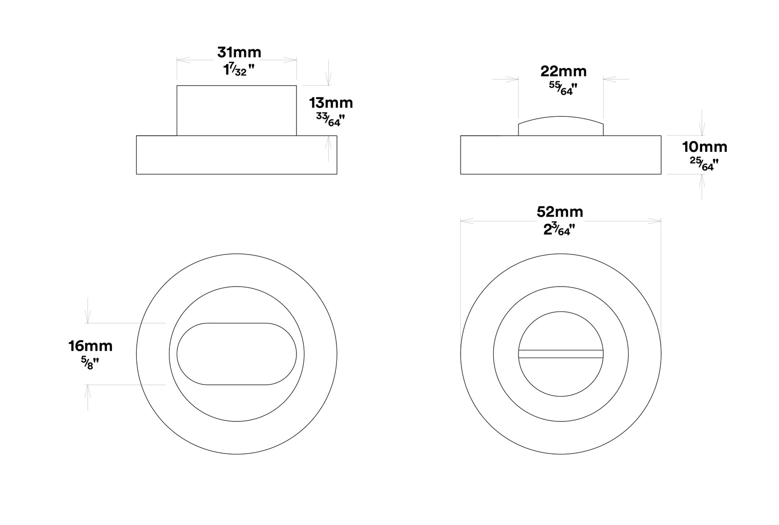 Iver Verona Door Lever Handle on Round Rose Privacy Kit - Available in Various Finishes