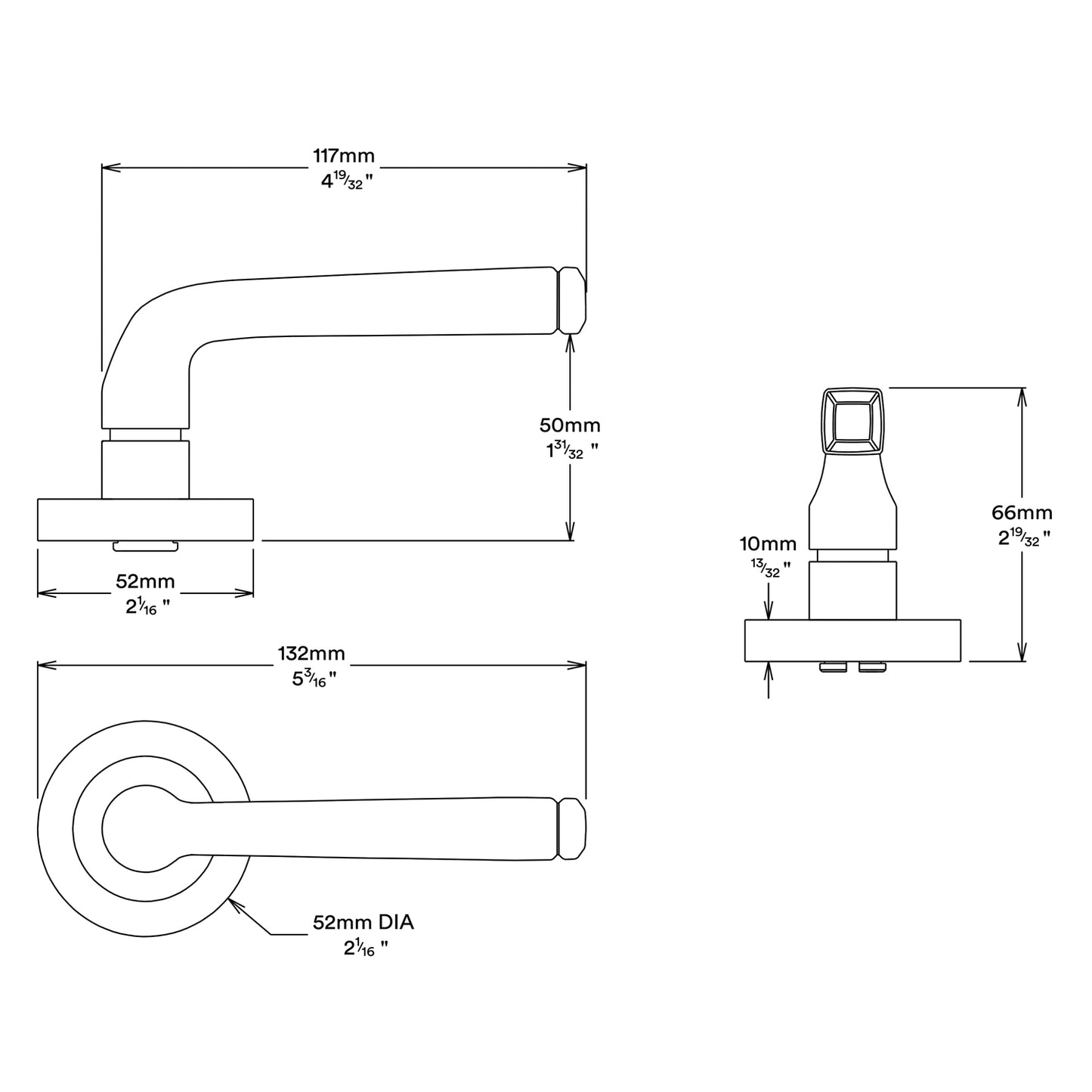 Iver Annecy Door Lever Handle on Round Rose Entrance Kit Key/Key - Available in Various Finishes