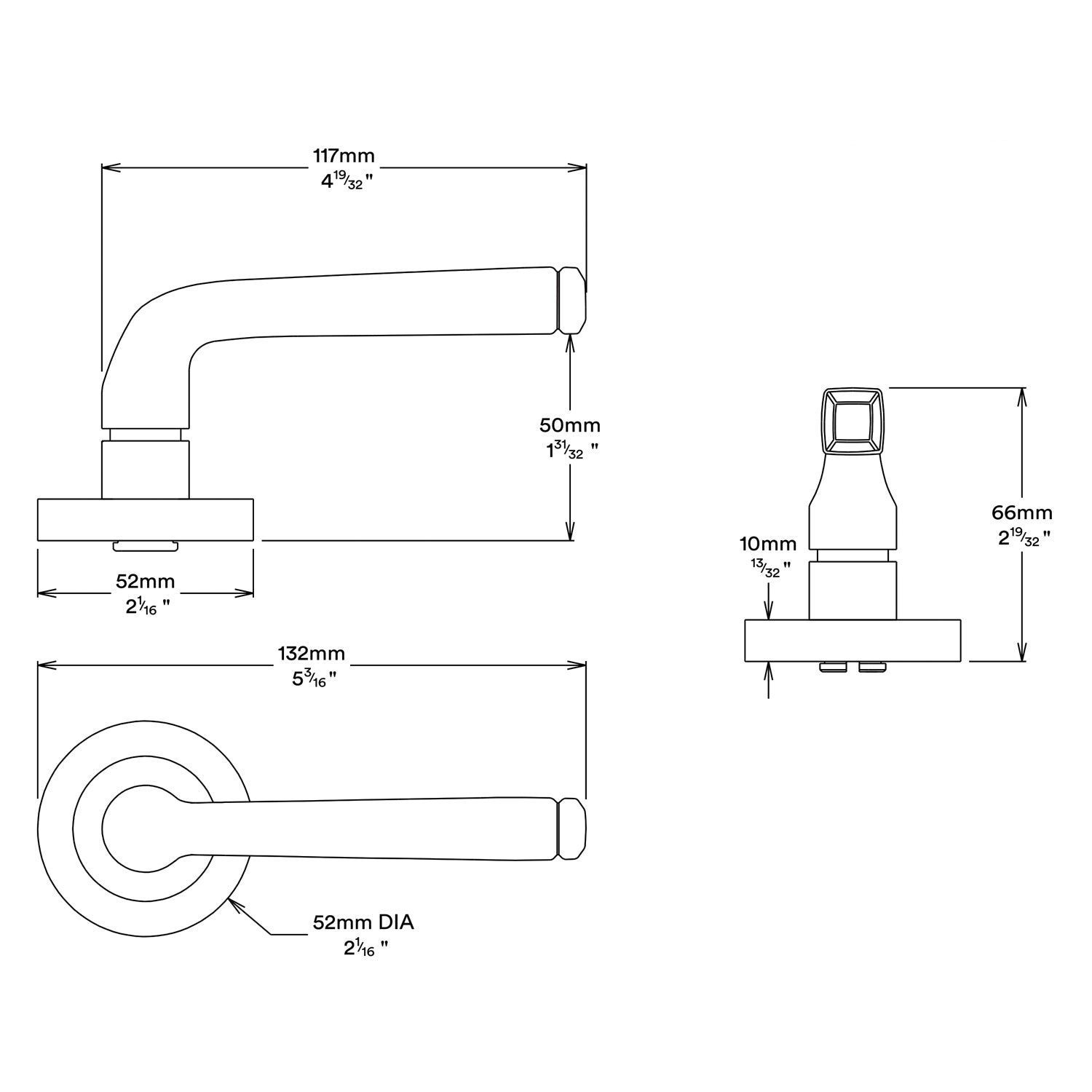 Iver Annecy Door Lever Handle on Round Rose Entrance Kit Key/Key - Available in Various Finishes