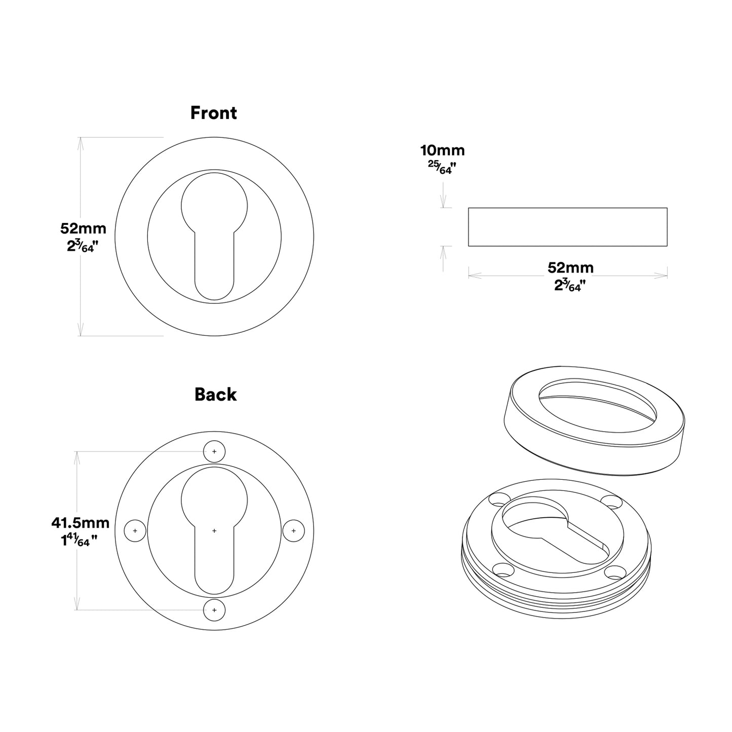 Iver Annecy Door Lever Handle on Round Rose Entrance Kit Key/Key - Available in Various Finishes