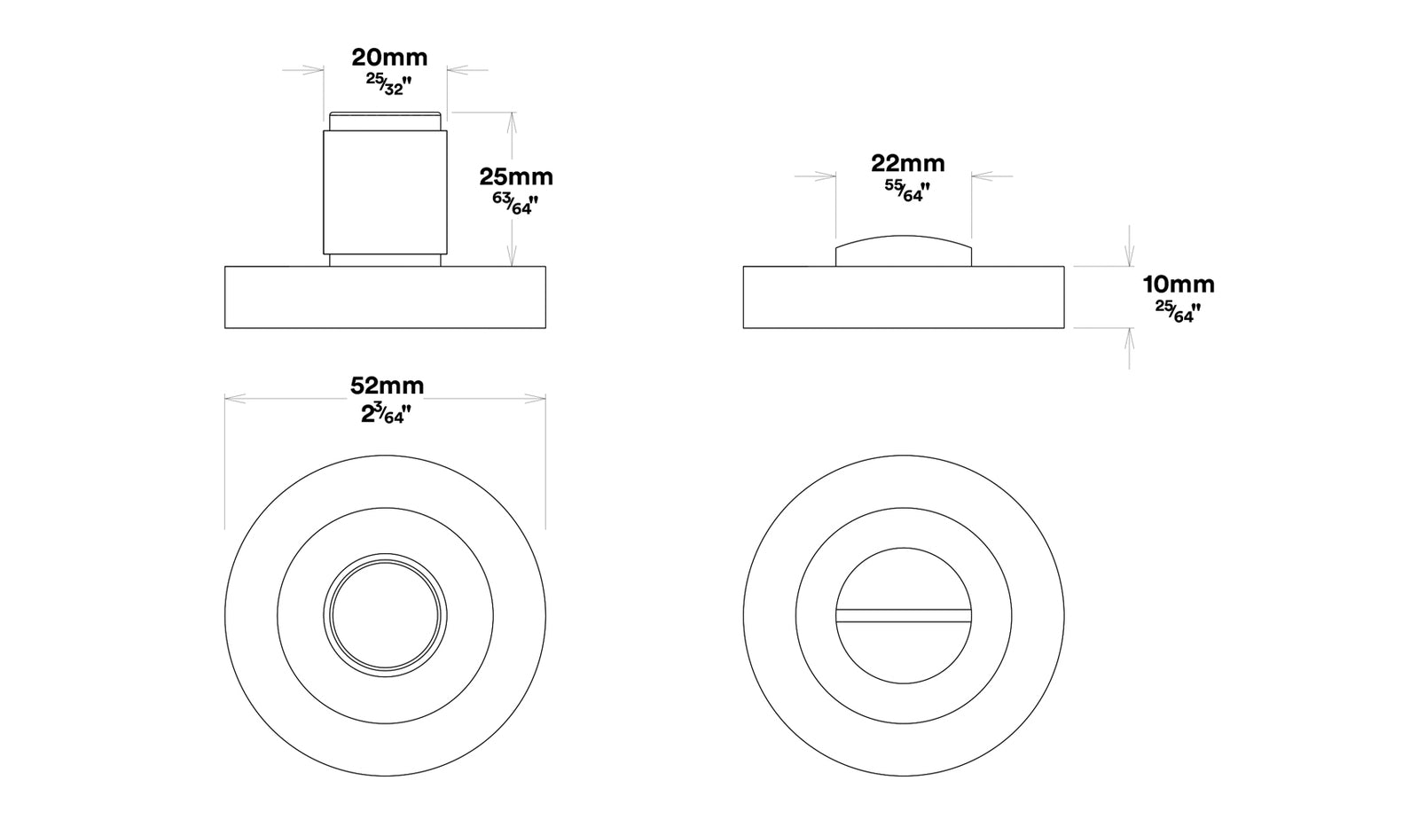 Iver Berlin Door Lever Handle on Round Rose Privacy Kit - Available in Various Finishes