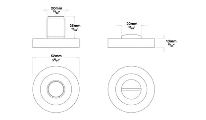 Iver Berlin Door Lever Handle on Round Rose Privacy Kit - Available in Various Finishes