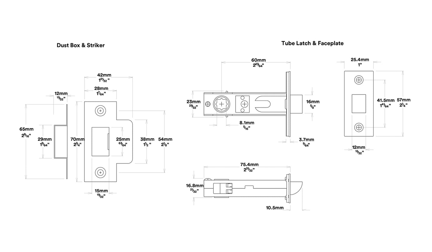 Iver Brunswick Door Lever Handle on Round Rose Passage Kit - Available in Various Finishes