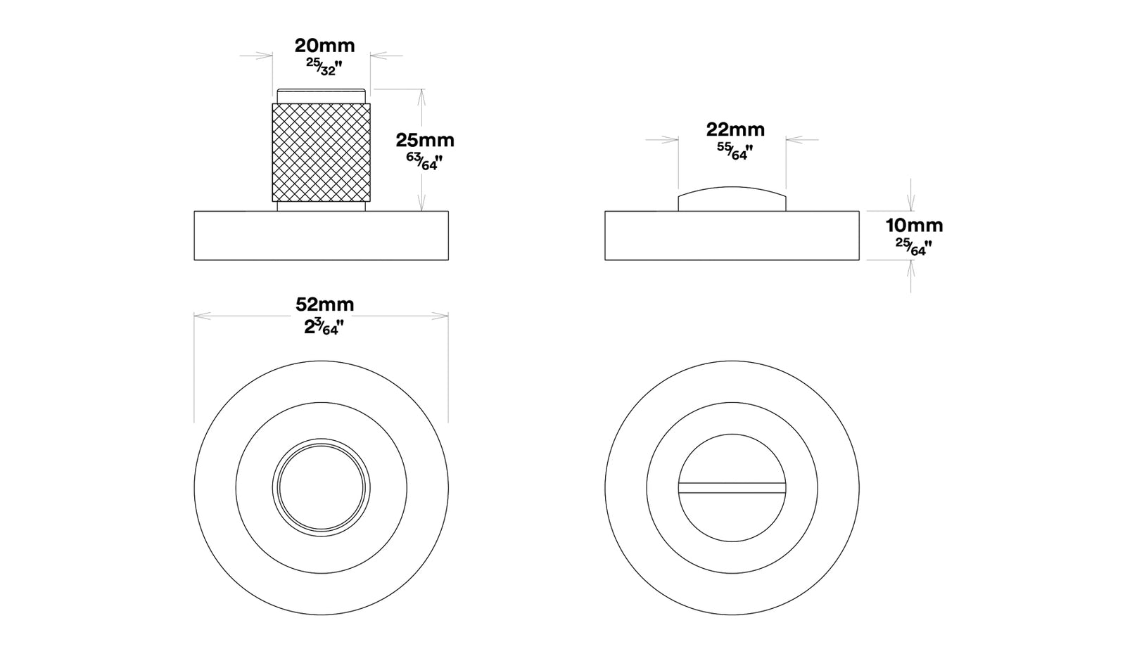 Iver Brunswick Door Lever Handle on Round Rose Privacy Kit - Available in Various Finishes