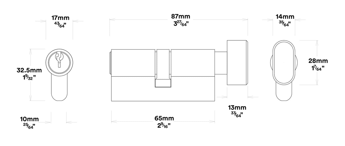 Iver Brunswick Door Lever on Round Rose Entrance Kit Key/Thumb - Available in Various Finishes