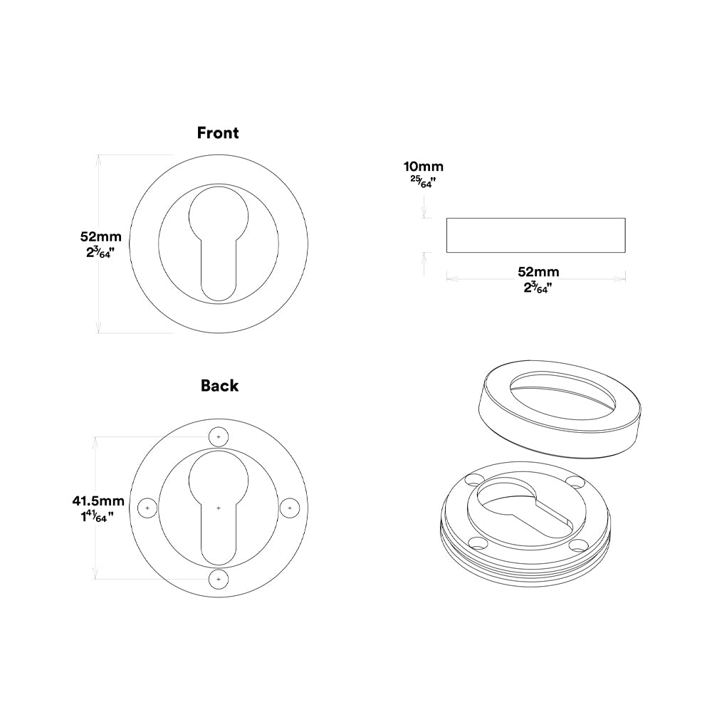 Iver Como Door Lever Handle on Round Rose Entrance Kit Key/Thumb - Available in Various Finishes