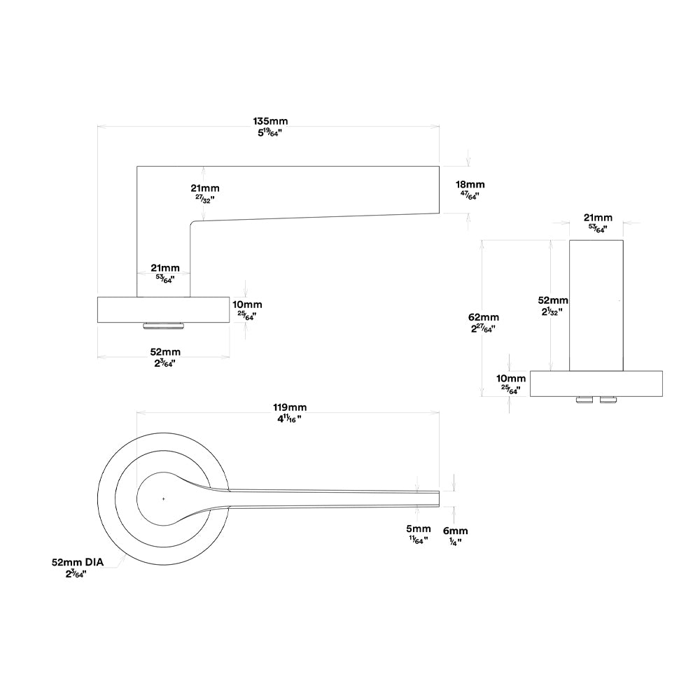 Iver Como Door Lever Handle on Round Rose Entrance Kit Key/Thumb - Available in Various Finishes