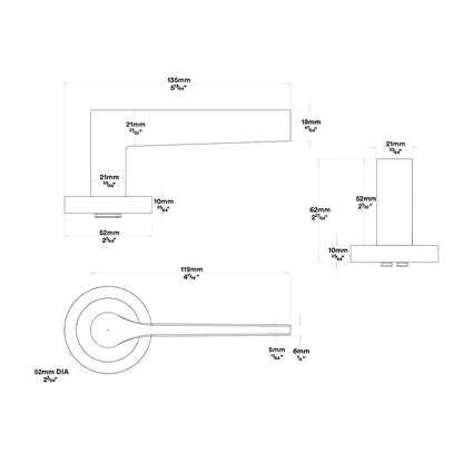 Iver Como Door Lever Handle on Round Rose Entrance Kit Key/Thumb - Available in Various Finishes
