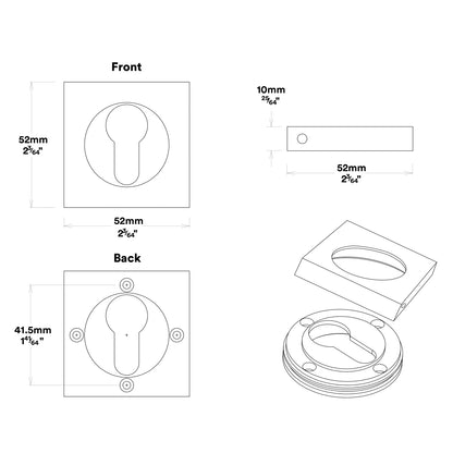 Iver Annecy Door Lever Handle on Square Rose Entrance Kit Key/Thumb - Available in Various Finishes