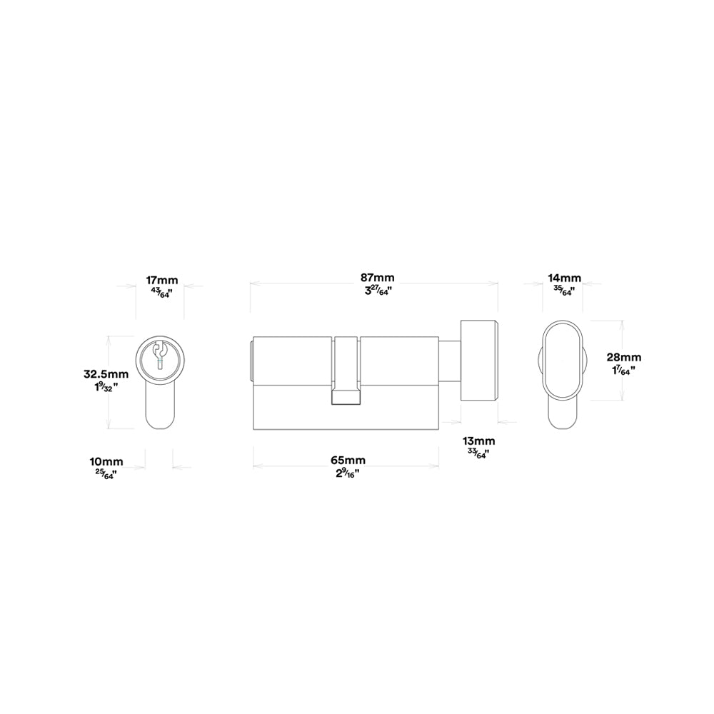 Iver Como Door Lever Handle on Square Rose Entrance Kit Key/Thumb - Available in Various Finishes