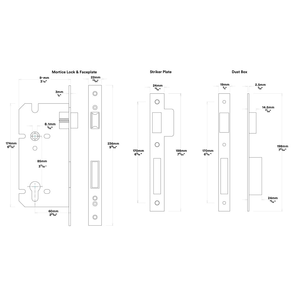 Iver Como Door Lever Handle on Square Rose Entrance Kit Key/Thumb - Available in Various Finishes
