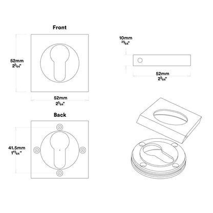 Iver Como Door Lever Handle on Square Rose Entrance Kit Key/Thumb - Available in Various Finishes