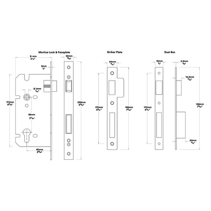 Iver Bronte Door Lever Handle on Round Rose Entrance Kit Key/Key - Available in Various Finishes