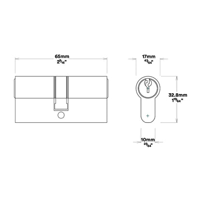 Iver Bronte Door Lever Handle on Round Rose Entrance Kit Key/Key - Available in Various Finishes