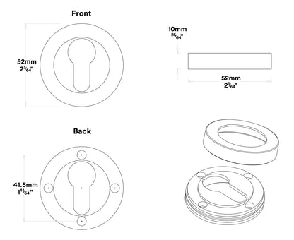 Iver Berlin Door Lever on Round Rose Entrance Kit Key/Key - Available in Various Finishes