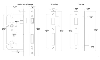 Iver Baltimore Door Lever on Square Rose Pair Entrance Kit Key/Key - Available in Various Finishes