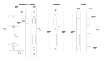 Iver Berlin Door Lever on Square Rose Entrance Kit Key/Key - Available in Various Finishes