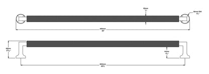 Iver Brunswick Door Pull Handle Entrance Kit Key/Key 600mm - Available in Various Finishes