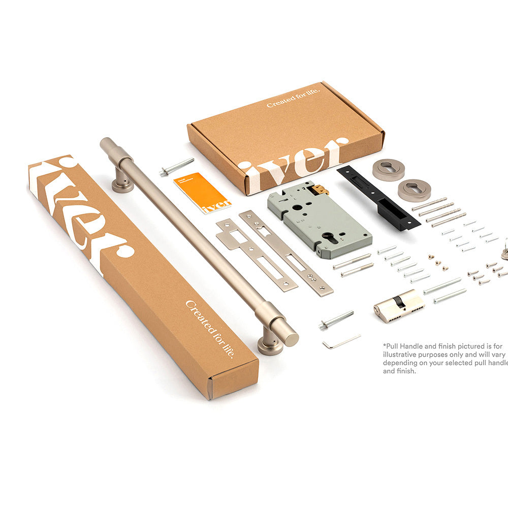 Iver Berlin Door Pull Handle Entrance Kit Dual Function Key/Key and Sizes