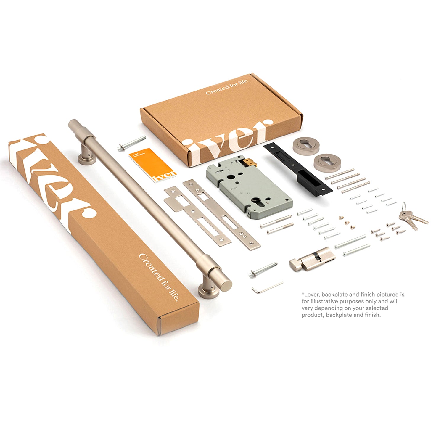 Iver Berlin Door Pull Handle Entrance Kit Key/Turn - Available in Various Finishes and Sizes