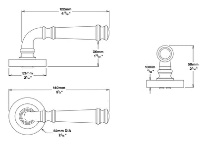 Iver Verona Door Lever on Round Rose Entrance Kit Key/Key - Available in Various Finishes