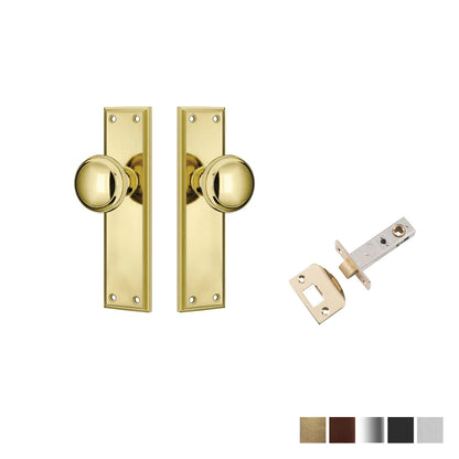 Tradco Milton Door Knob on Long Backplate Passage Set - Available in Various Finishes