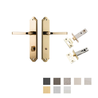 Iver Annecy Door Lever on Shouldered Backplate Privacy Kit with Turn - Available in Various Finishes