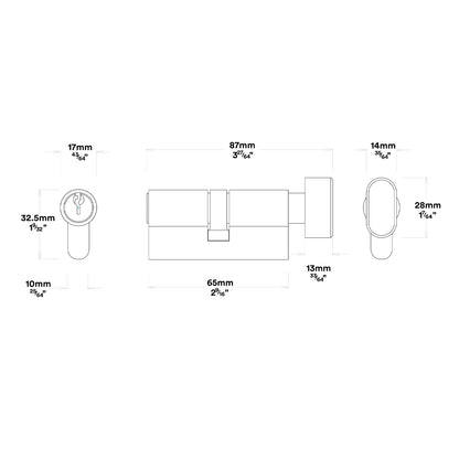 Iver Como Door Lever Handle on Oval Backplate Entrance Kit Key/Thumb - Available in Various Finishes