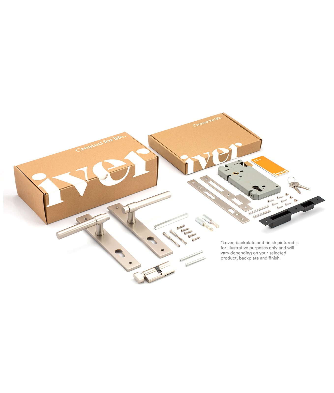 Iver Como Door Lever Handle on Oval Backplate Entrance Kit Key/Thumb - Available in Various Finishes