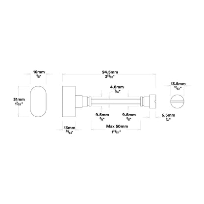 Iver Bronte Door Lever Handle on Chamfered Backplate Privacy Kit with Turn
