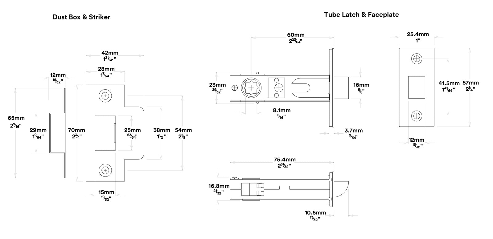 Iver Sarlat Door Lever Handle on Rectangular Backplate Passage Kit - Available in Various Finishes