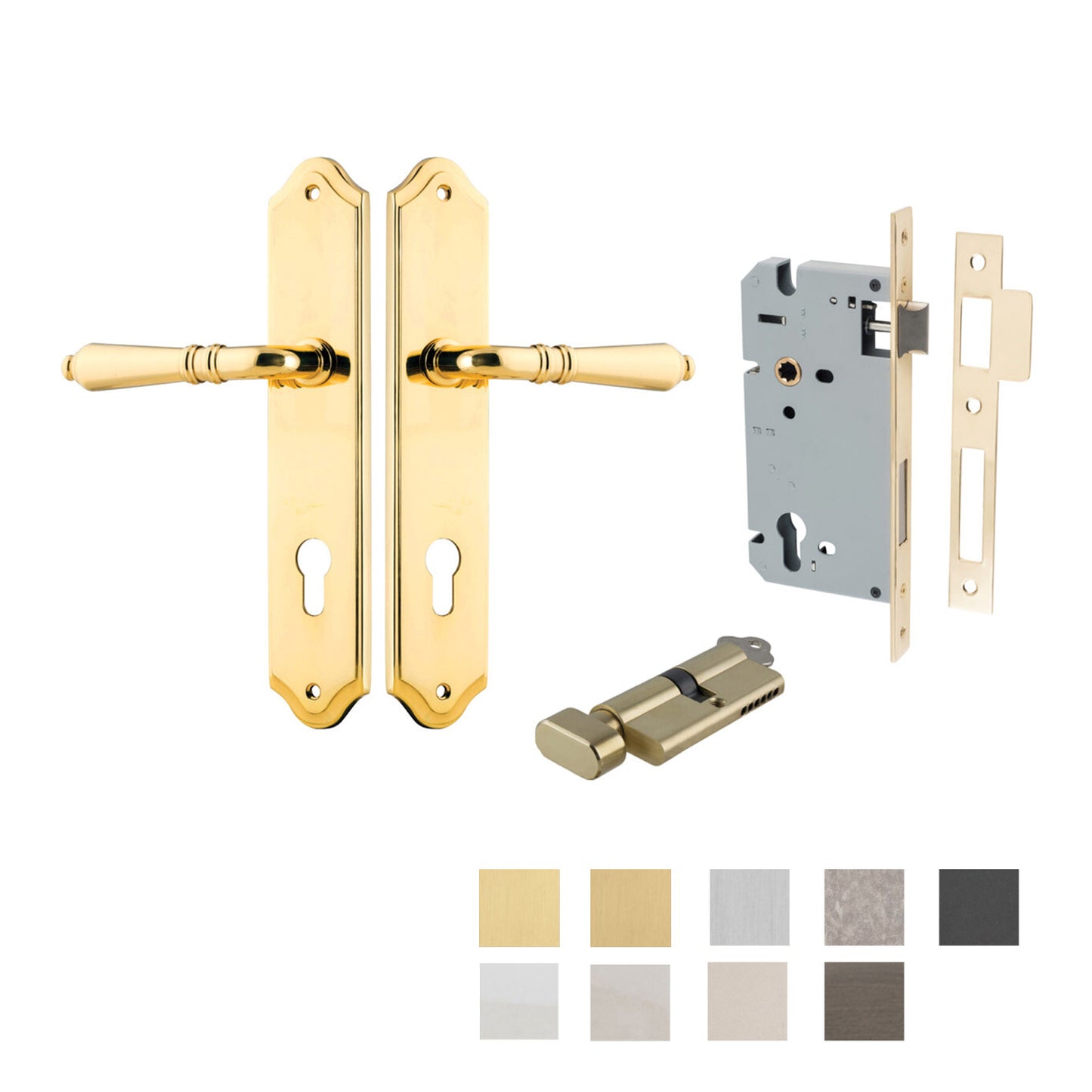 Iver Sarlat Door Lever Handle on Shouldered Backplate Entrance Kit Key/Thumb