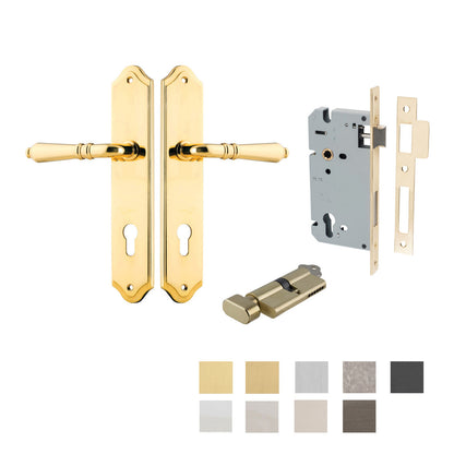 Iver Sarlat Door Lever Handle on Shouldered Backplate Entrance Kit Key/Thumb