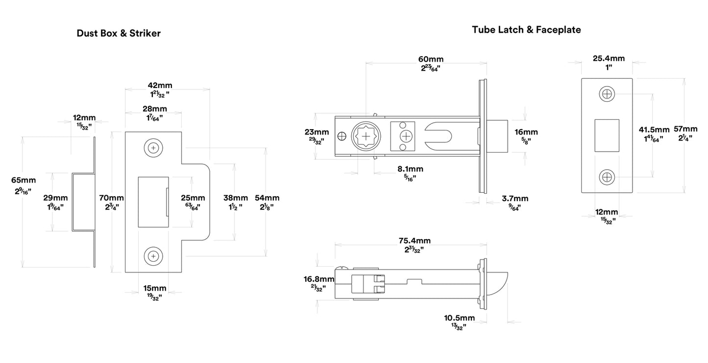 Iver Verona Door Lever Handle on Shouldered Backplate Passage Kit - Available in Various Finishes