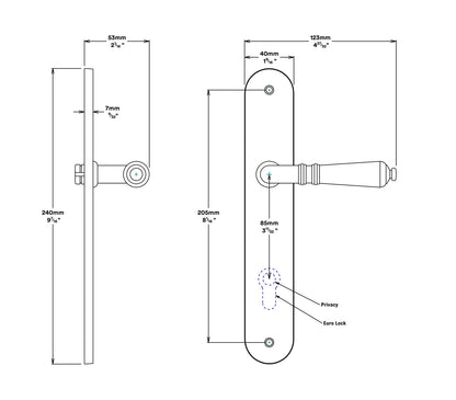 Iver Sarlat Door Lever Handle on Oval Backplate Passage Kit - Available in Various Finishes