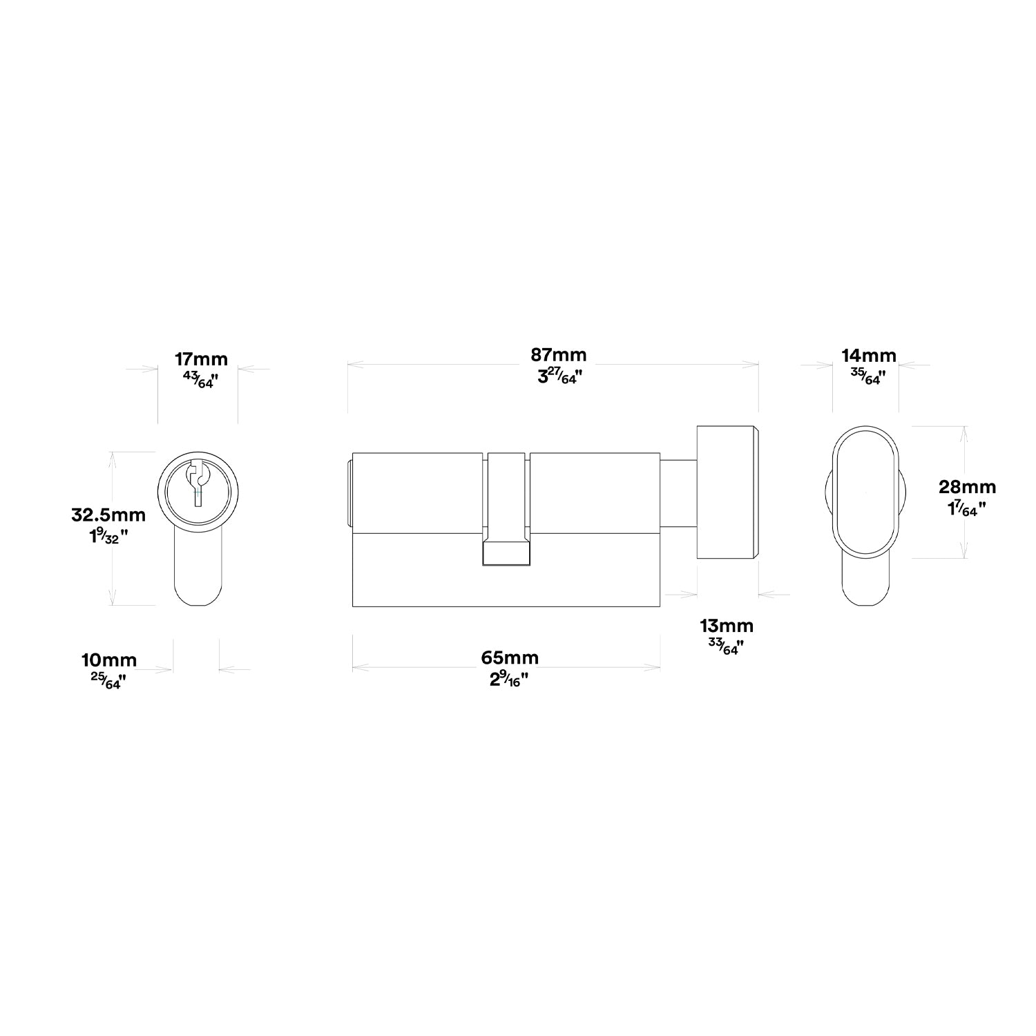 Iver Oxford Door Lever Handle on Oval Backplate Entrance Kit Key/Thumb