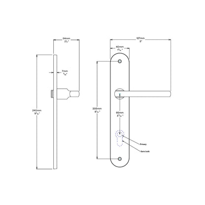 Iver Baltimore Door Lever on Oval Backplate Privacy Kit with Turn - Available in Various Finishes