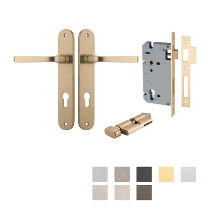 Iver Annecy Door Lever Handle on Oval Backplate Entrance Kit Key/Thumb