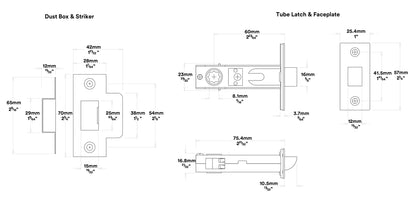 Iver Verona Door Lever Handle on Stepped Backplate Passage Kit - Available in Various Finishes