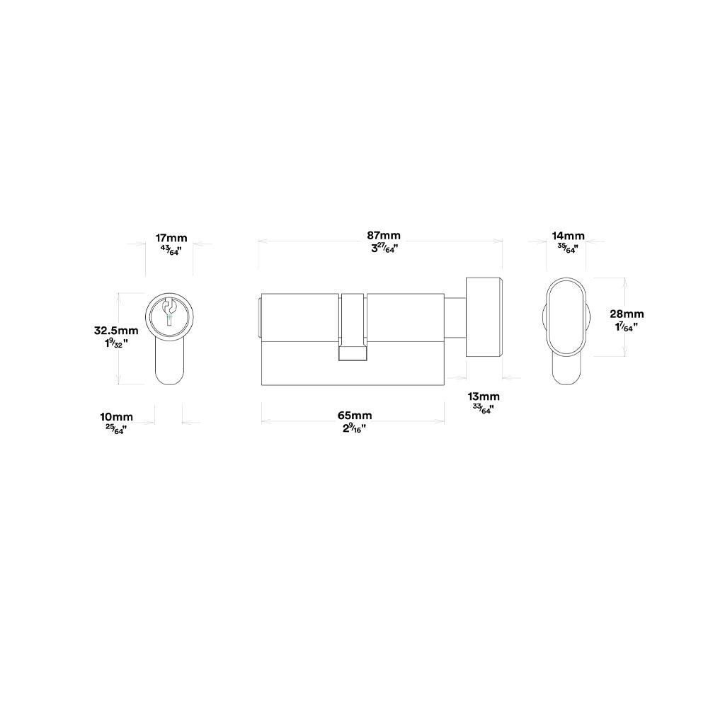 Iver Como Door Lever Handle on Rectangular Backplate Entrance Kit Key/Thumb
