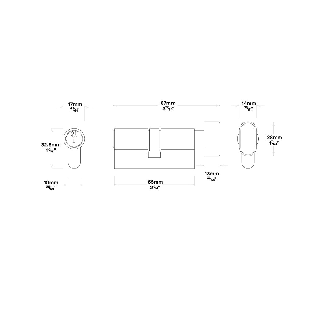 Iver Como Door Lever Handle on Chamfered Backplate Entrance Kit Key/Thumb