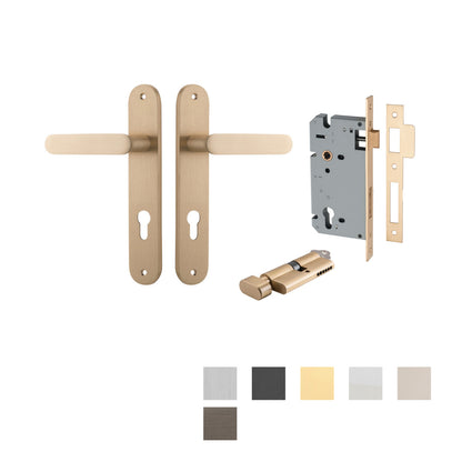 Iver Bronte Door Lever Handle on Oval Backplate Entrance Kit Key/Thumb