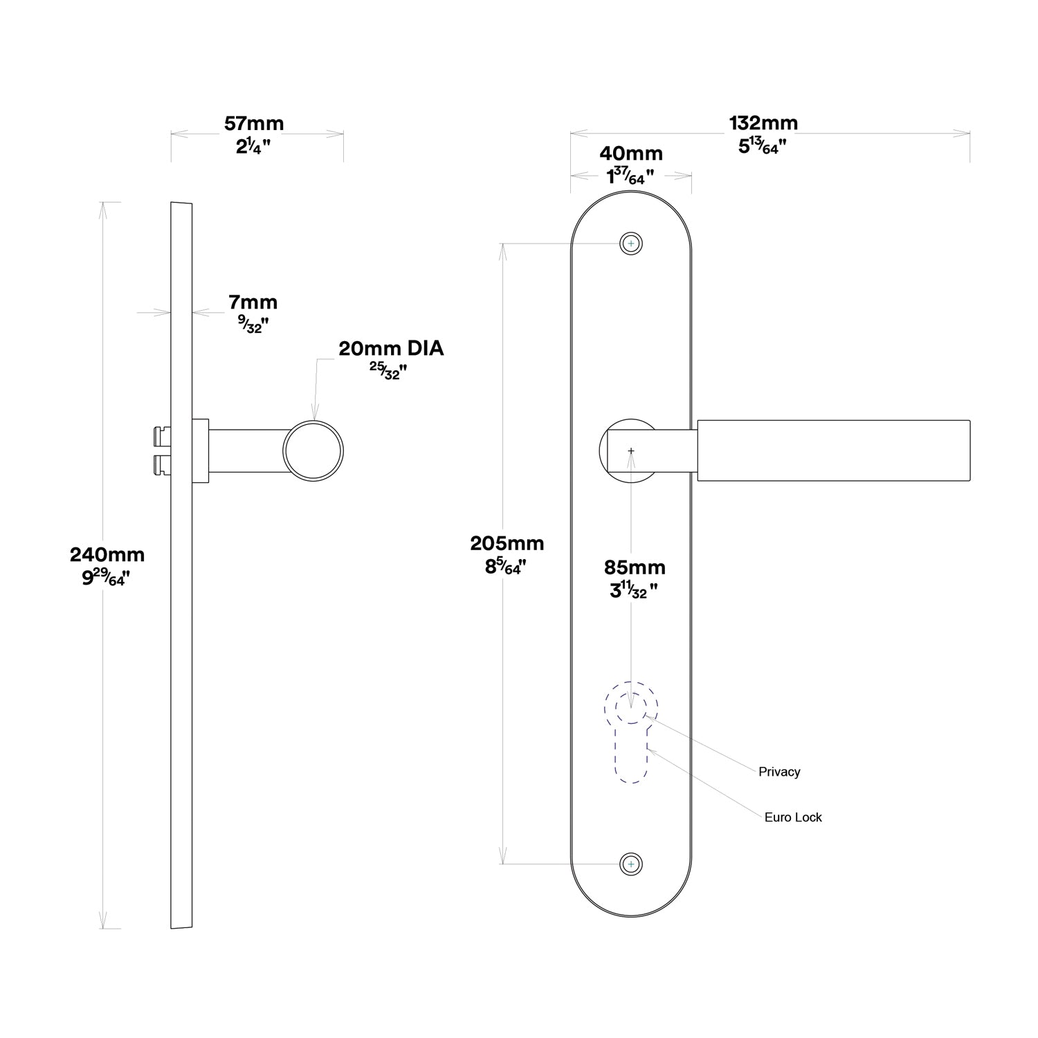 Iver Berlin Door Lever Handle on Oval Backplate Passage Kit - Available in Various Finishes